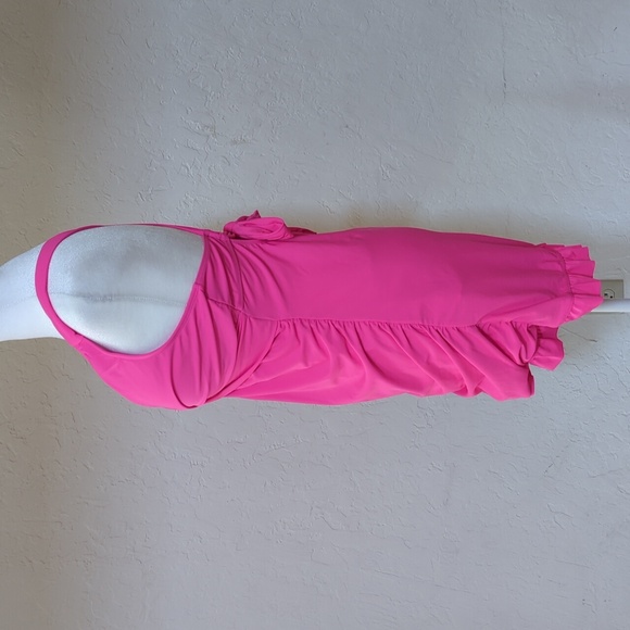 NEW Amazon (Aleumdr) Hot Pink Retro Tummy Control Tankini/Swim Dress Size XL - Picture 7 of 13
